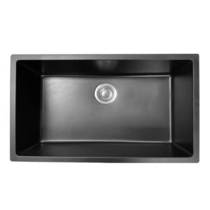 30” Black Quartz Modern Kitchen Sink